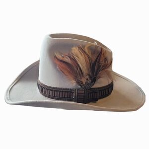 Vintage Larry Mahan Resistol Beige 100% Wool Cowboy Hat